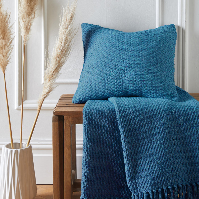 Rosbel Square Throw Cushion Cover, Teal