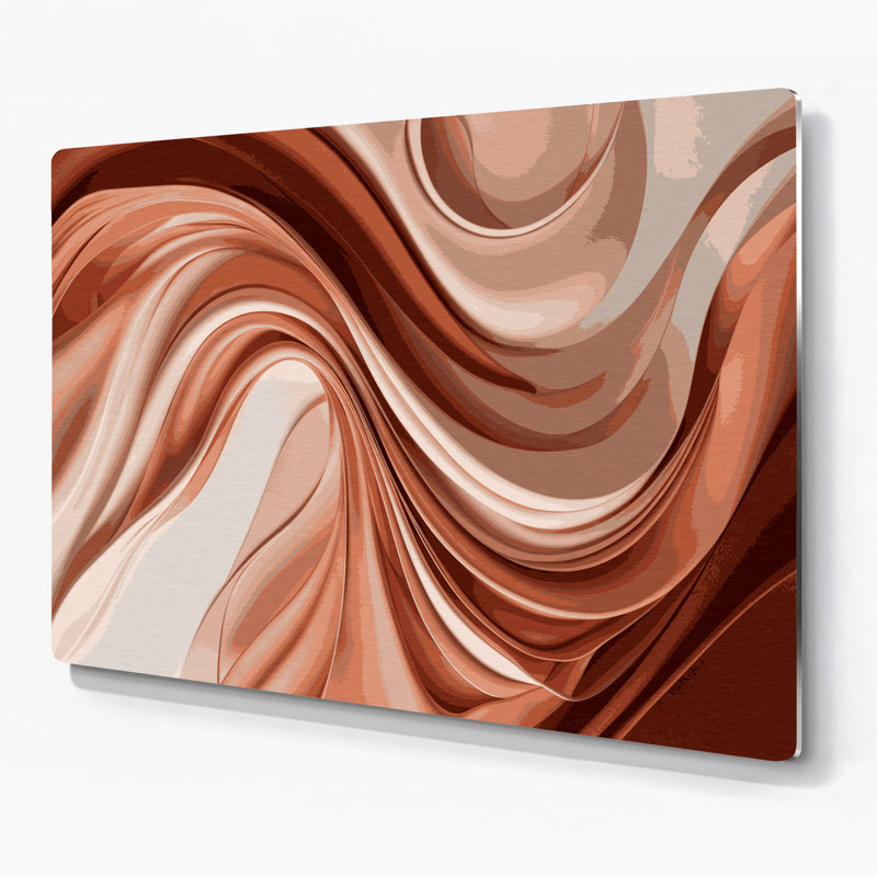 Gradient abstrait 36, art mural en métal beige, H 8 po x l 10 po