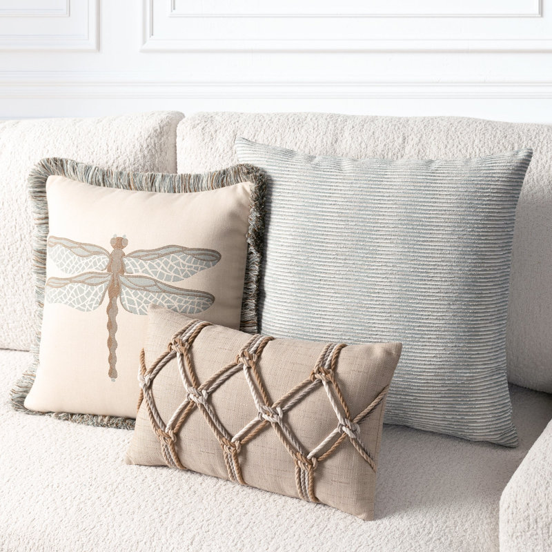 Lagoon Geometric Indoor / Outdoor Pillow Cover & Insert, Charcoal, Square 20"