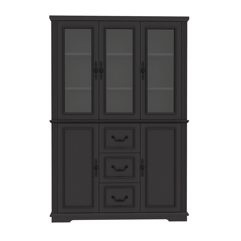 70" Tall Kitchen Pantry Dining Cabinet, Black