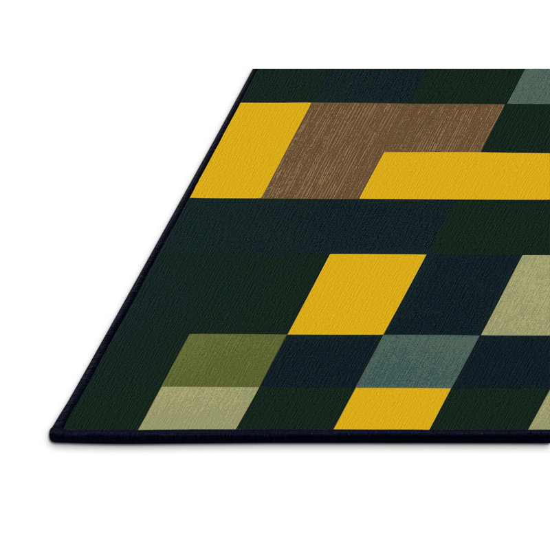 Tiled Greenery Rug, Round 3'