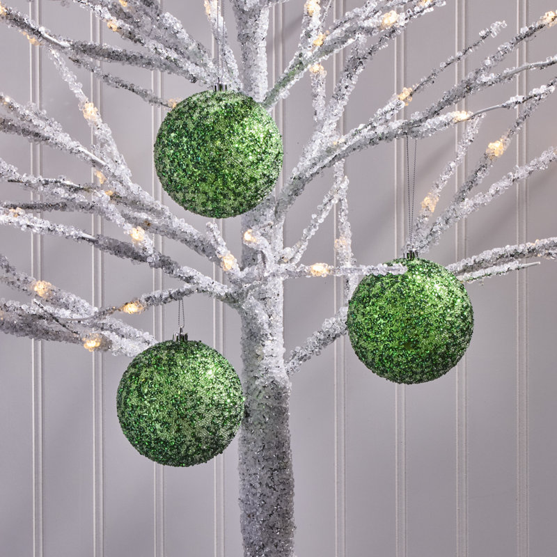 Ornement boule en métal 4 po , Vert