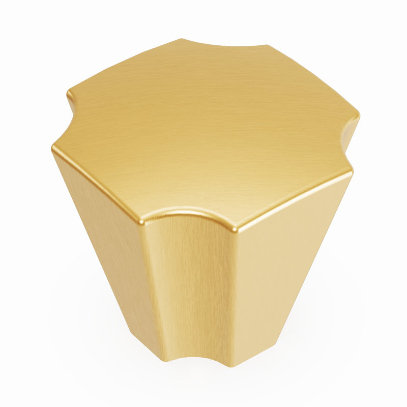 Monarch 1.13" x 1.13" Square Knob, Brushed Golden Brass