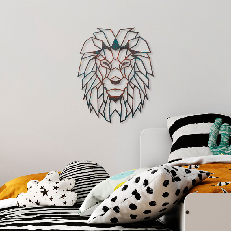 Accessoire mural décoratif en métal, Brun