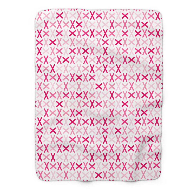 Couverture en sherpa rose 1 pièce, L 50 po x L 60 po