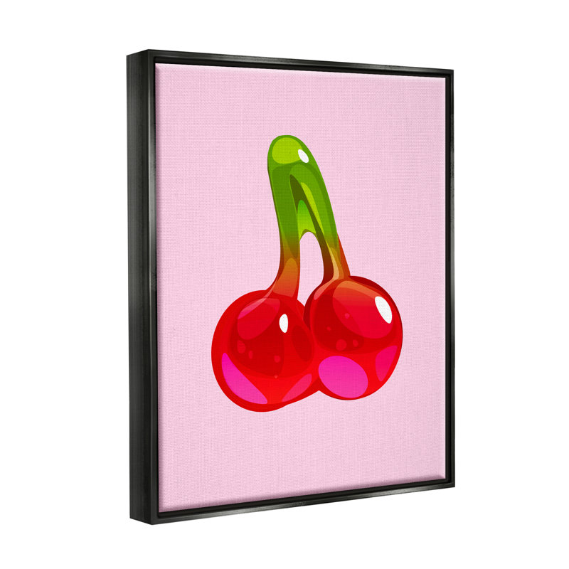 «Cherry Gummy Candy», impression encadrée sur bois, Cadre flottant noir de jais, H 21 po x l 17 po x P 1,7 po