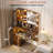 Vanity Desk with Mirror and Lights, Makeup Dressing Table w/Adjustable Bulbs, Outlets & USB Ports, Sturdy MDF Top & Metal Leg, Smart Storage Drawers & Cabinets for Bedroom-402715392