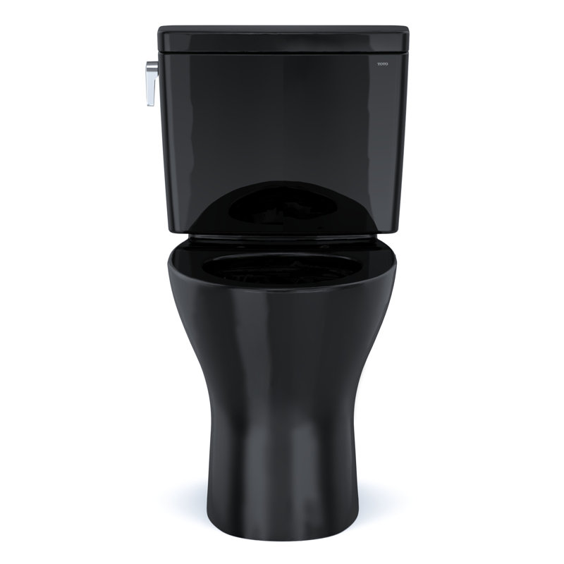 Drake® Dual-Flush Elongated Two-Piece Toilet, 12", Ebony
