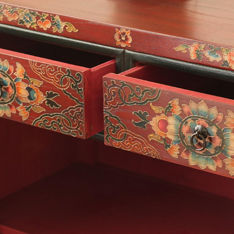 Armoire console de style rétro peinte à la main