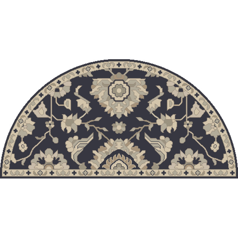 Arden Wool Oriental Indoor Rug, Half Circle 2' x 4'