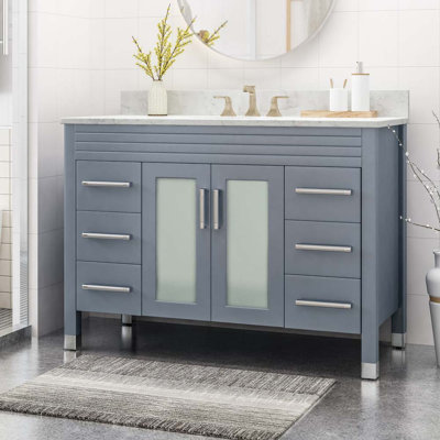 Meuble-lavabo simple 49 po avec plateau en marbre Lessard