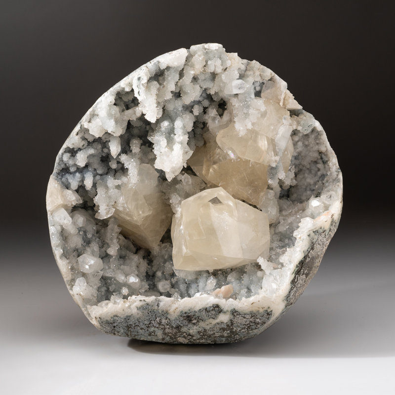 Genuine Calcite with Apophyllite Geode