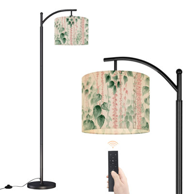 Lampe sur pied avec abat-jour réglable Boho Delicate Botanical Vine