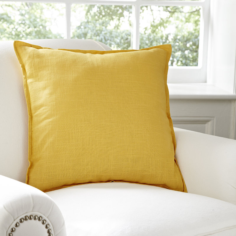 Cotton Reversible Throw Pillow, Canary