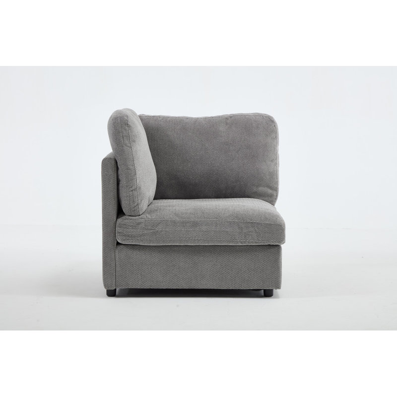 Chaise d'appoint rembourrée avec accoudoirs, Gris