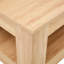 Table basse rectangulaire avec finition naturelle et rangement double couche, idéale pour le salon jusqu'à 6 personnes