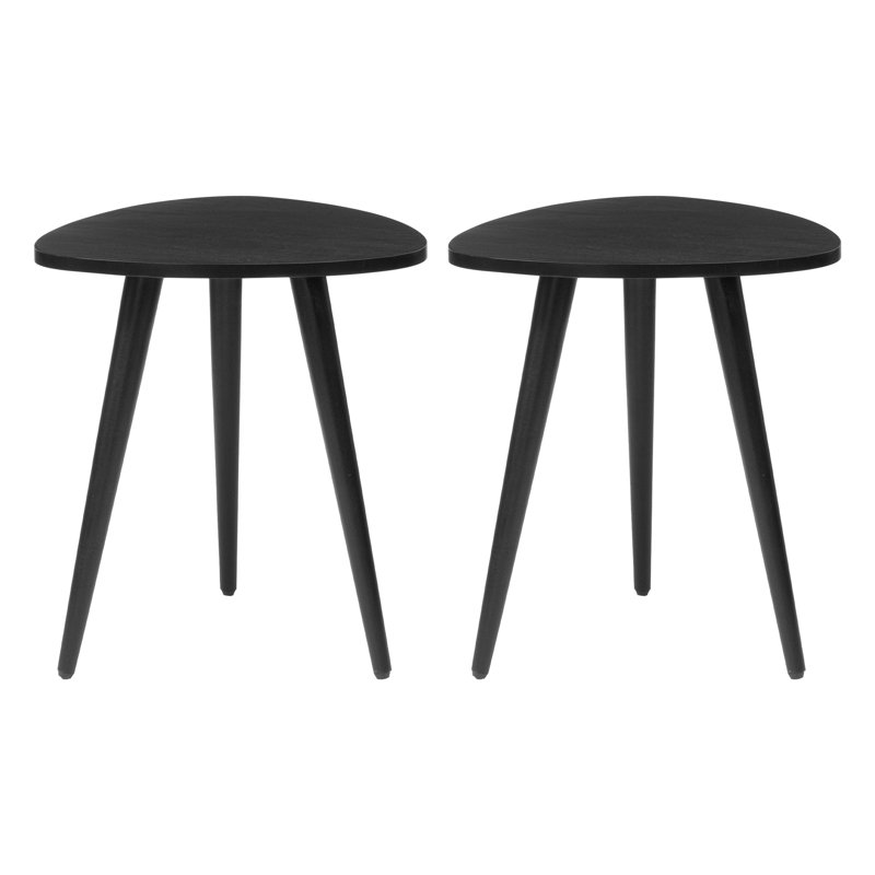 Axel Solid Wood End Tables, Black, 18" H x 16" W x 16" D