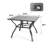 37.8" Square Patio Table For 4, Metal Outdoor Dining Table With Umbrella Hole,Black-416040765