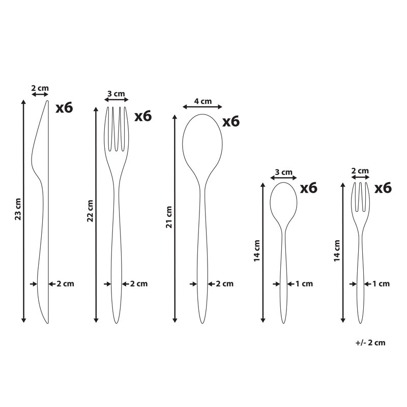 30 Piece Cutlery Set FARFALLE Black, Silver