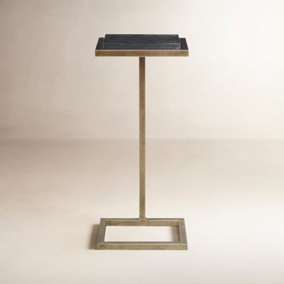 Deux 10" Genuine Marble End Table