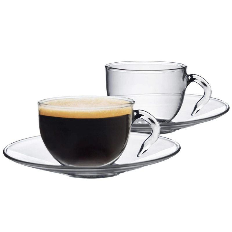 Glass Espresso Cup and Saucer