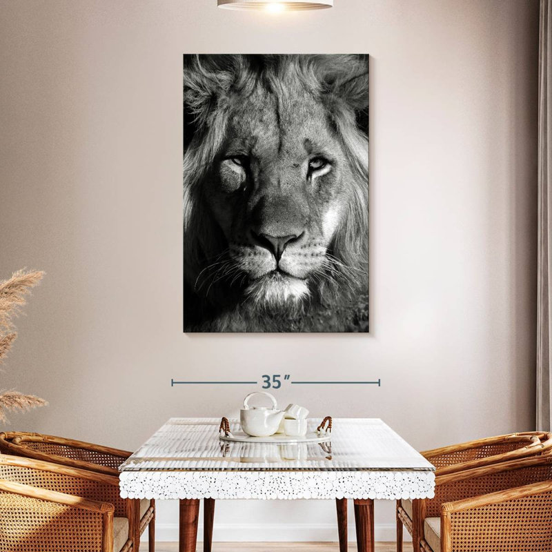 Tête de lion monochromatique Brampt, H 48 po x l 32 po