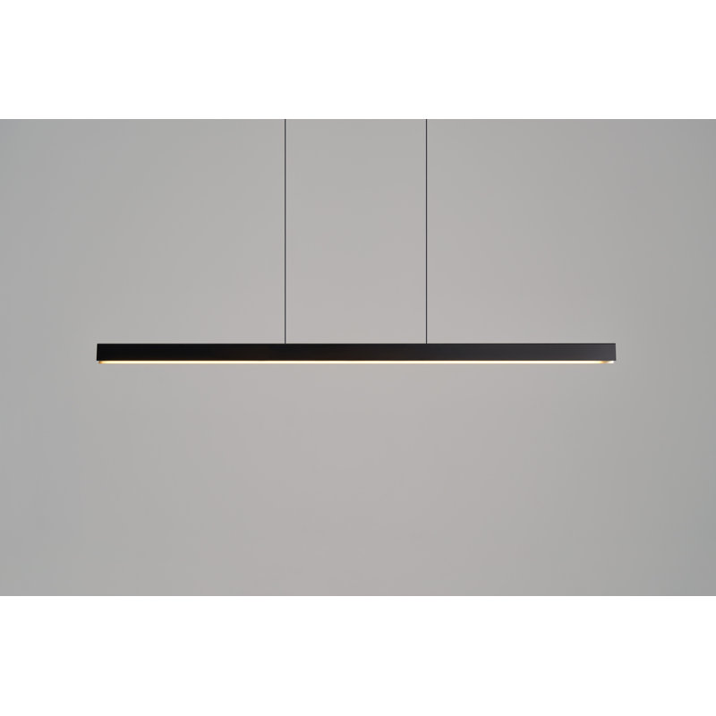 Sleek Black Aluminum LED Pendant Light with Touchless Control