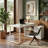 Fort Myers Reversible Multi-Functional Desk with Storage Drawers and Open Shelving-973316537