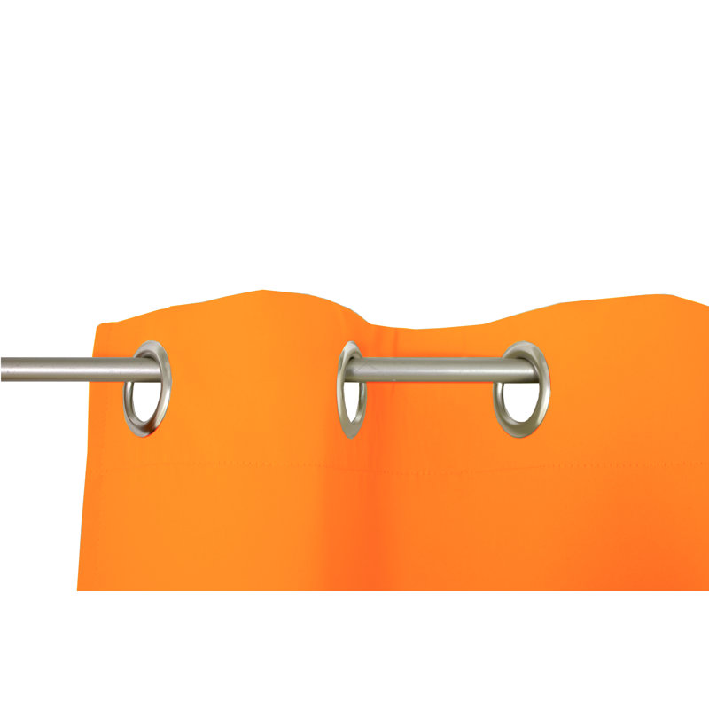 Polyester Blackout Grommet / Eyelet Curtain Panel, Orange, 142cm Width x 295cm Drop
