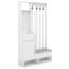 Arbre d'entrée polyvalent 6 en 1 avec banc de rangement rembourré, armoire à chaussures avec panneau perforé, portemanteau en bois avec 4 crochets-1746490136