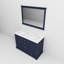Bleu marine 48 po W Double meuble-lavabo avec surface en quartz blanc, miroir 46 po, système de tiroirs à fermeture douce, et grande capacité de rangement bleu, l, meuble-lavabo, plateau, solution