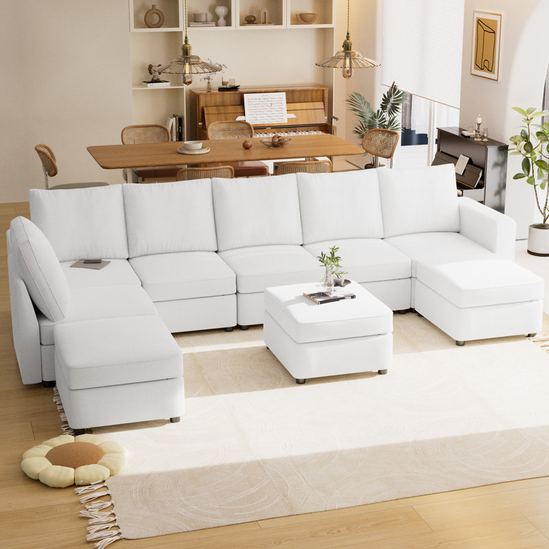 Canapé modulaire 9 pièces VINGLI, Polyester blanc
