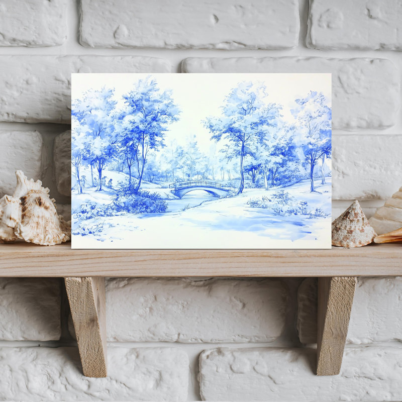 Art contemporain contemporain délicat, paysage serein et paisible, H 12 po x l 18 po
