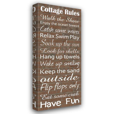 Art sur toile tendue par Trinx Gibbons, Lauren Gallery: Cottage Rules Brick