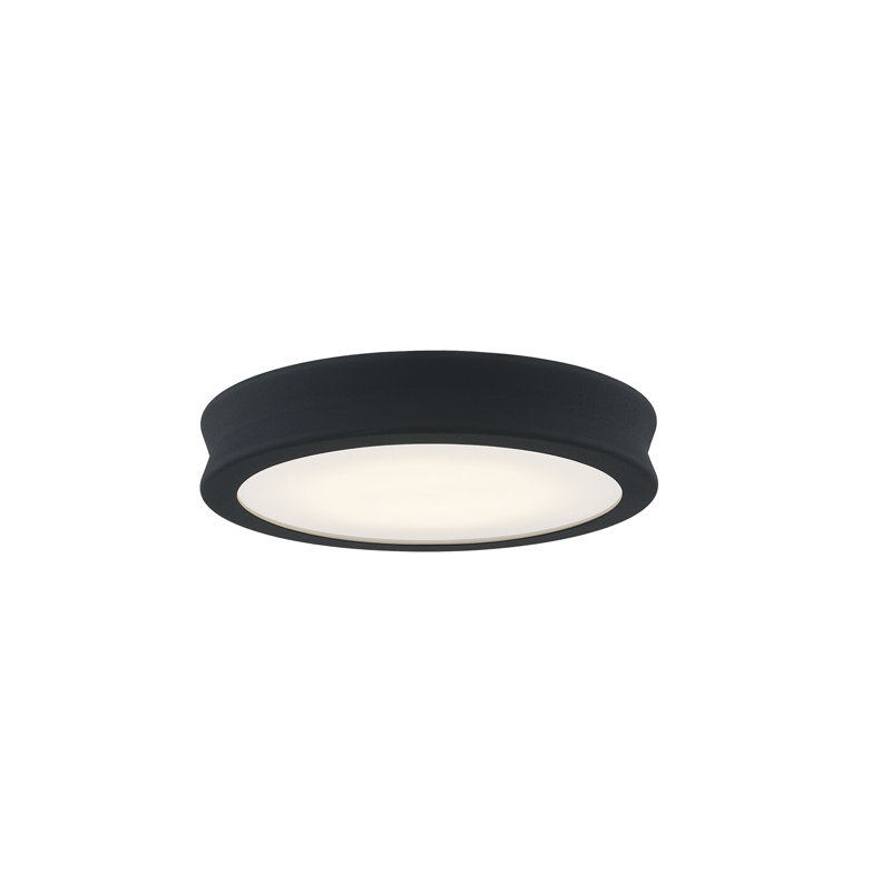 Plafonnier encastré 1 lumière DEL, Noir mat, H 3 po x l 8,5 po x P 8,5 po