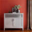 Buffet, armoire de rangement blanche moderne avec tablettes réglables | Panneau de fibres à densité moyenne E1 | Peinture UV