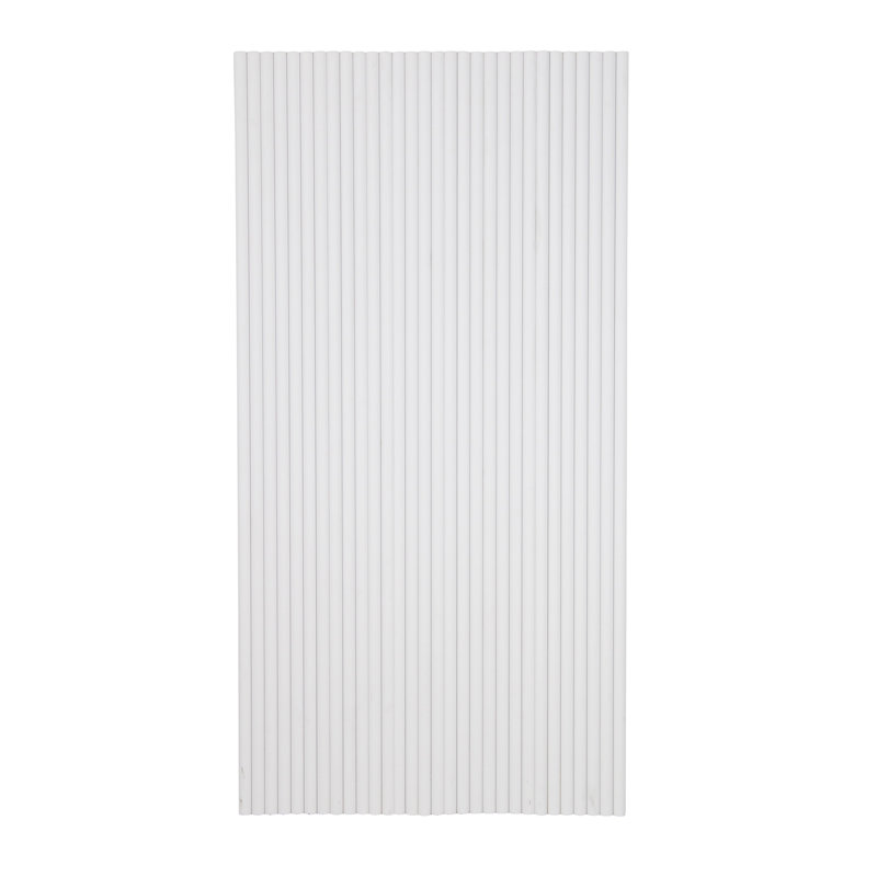 Panneau mural semi-circulaire en bois cannelé 106 "x 24", panneau mural 3D pour la décoration intérieure, Blanc pur