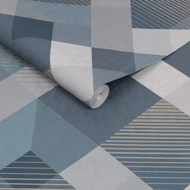 Zen Geometric Double Roll, Denim