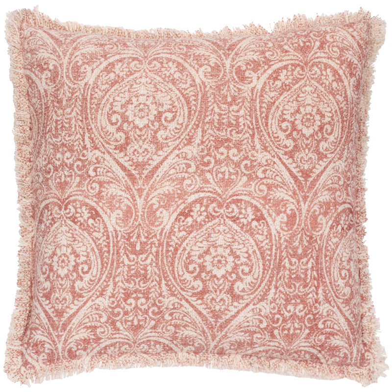 Durelle Damask Square Throw Cushion, Pink