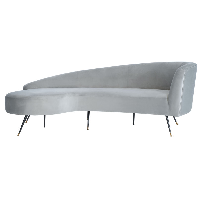 Frankie 86'' Velvet Sofa, Gray Velvet