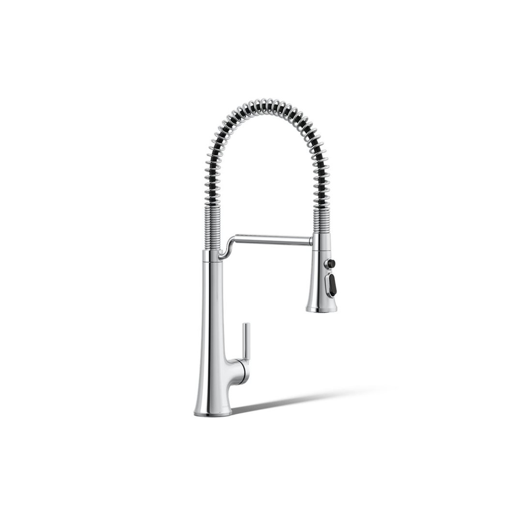 Kohler Tone Single Handle Semi-Professional Pre-Rinse Kitchen Sink Faucet with Three-Function Pull Down Sprayer Kohler 