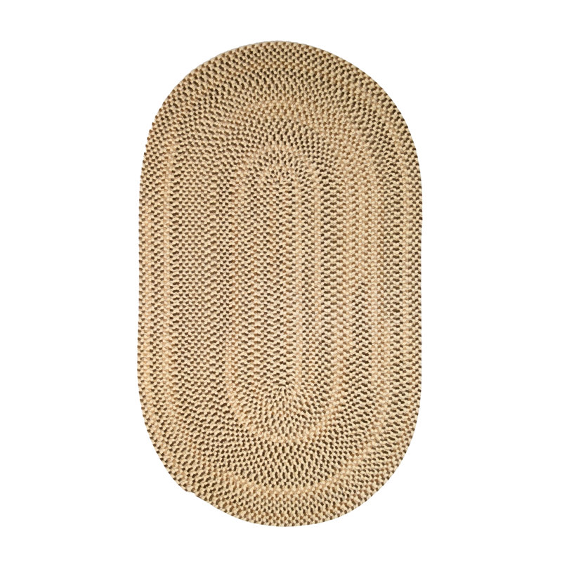 Tapis d'intérieur en laine tissé beige / brun Buswell, Oval 6 pi x 9 pi