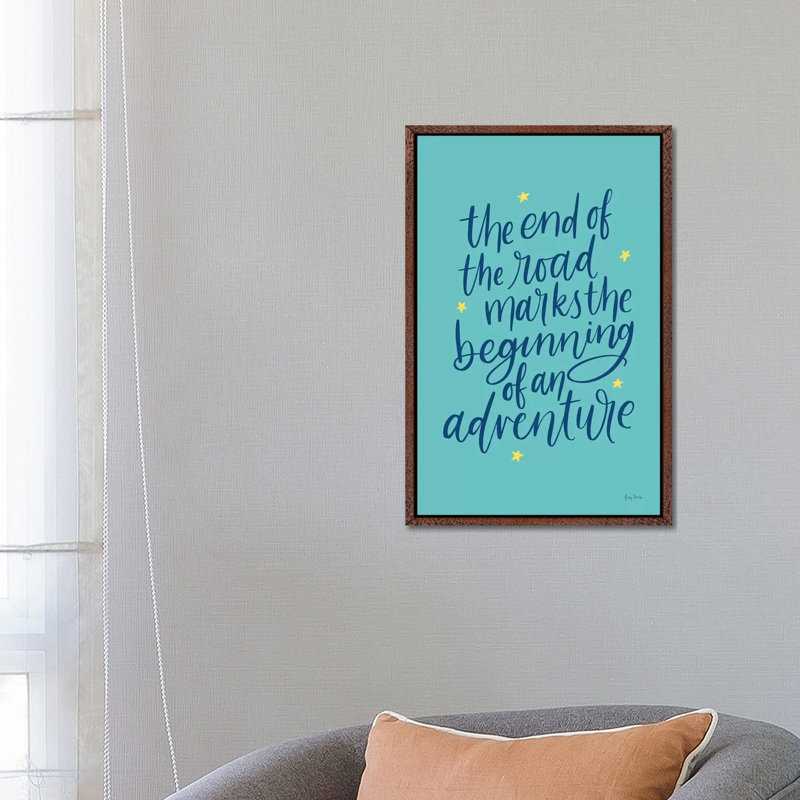 Graduation III Aqua by Becky Thorns - Print on Canvas, Classic Brown Wood Framed, 66.04cm H x 45.72cm W x 3.81cm D