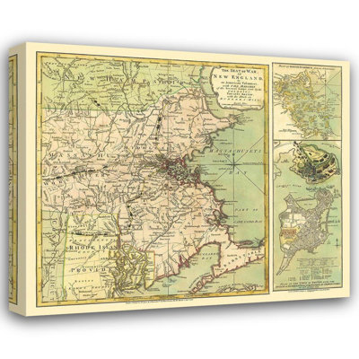 Trent Austin Design® Sayer Gallery Wrapped Canvas Art Titled: New England Seat of Revolutionary War, 1775