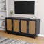 Buffet Youssouf à 4 portes en rotin de 57,9 po de largeur avec pieds solides-551440528