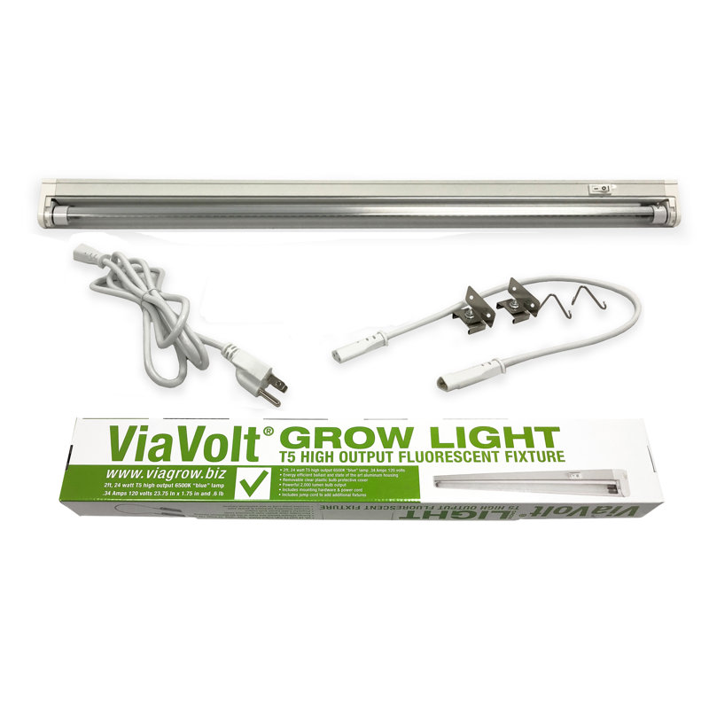 2 ft. T5 1-Bulb High Output 24-Watt Fluorescent Grow Light Fixture 2 ft. T5 1-Bulb High Output 24-Watt Fluorescent Grow Light Fixture