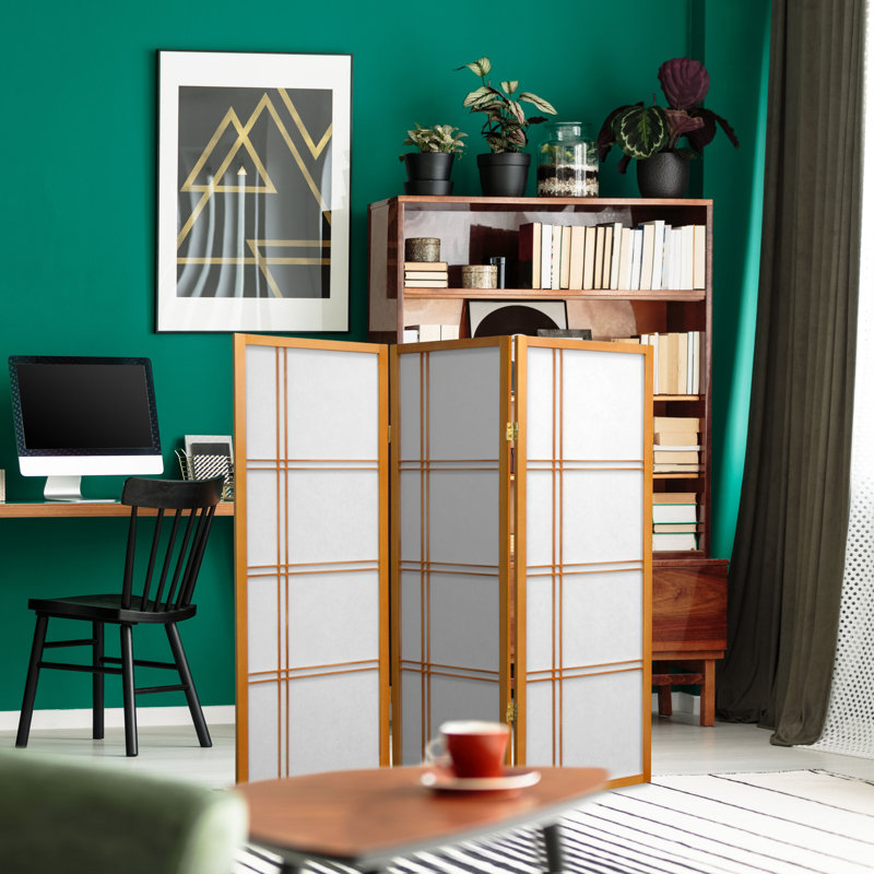 Keitez 3 ft. H Short Folding Shoji Screen, 4, 48''H x 6''D, White