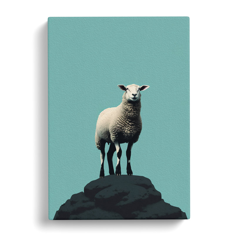 Sheep Minimalism No.2 - No Frame Print, 50cm H x 35cm W x 3cm D