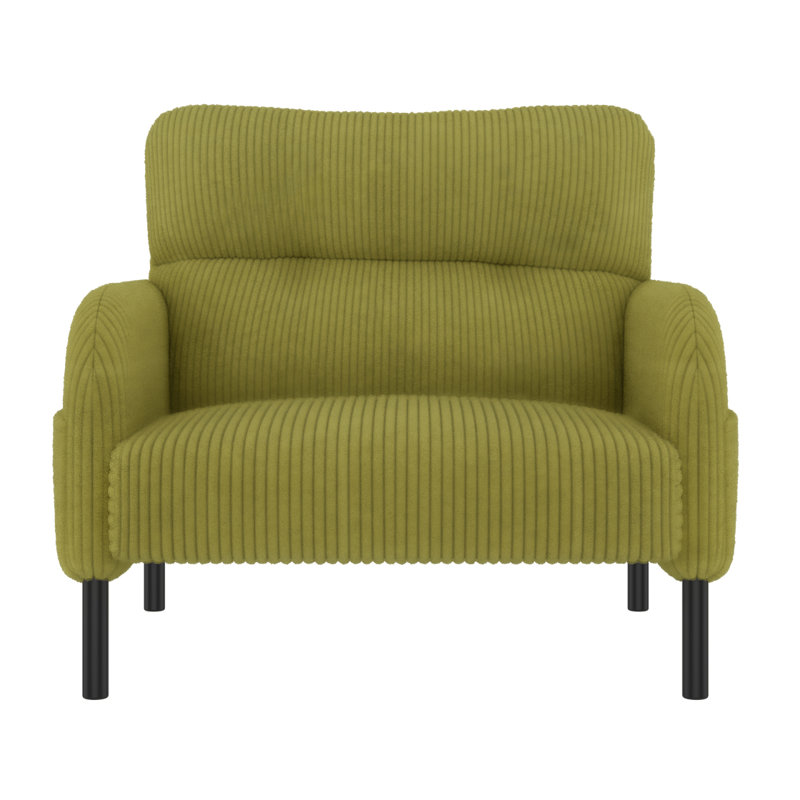 Corduroy Fabric Accent Armchair, Olive Green