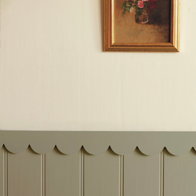 PRIMED (Pack of 2) Large Decorative Scallop Design Trim - 95 x 6cm -Edging MDF Wood (Moisture Resistant) - Dado Moulding for DIY